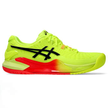 Asics GEL-RESOLUTION 9 PARIS 男網球鞋 巴黎奧運 (螢黃紅/黑)