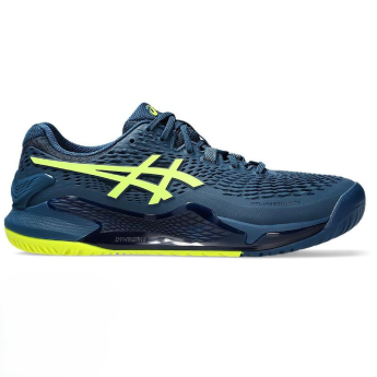 Asics GEL-RESOLUTION 9 (2E) 男網球鞋 寬楦 美網配色 (丈青/螢光綠)