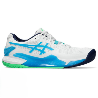 Asics GEL-RESOLUTION 9 OC 男網球鞋 寬楦 亞洲大師賽 (白/水藍)